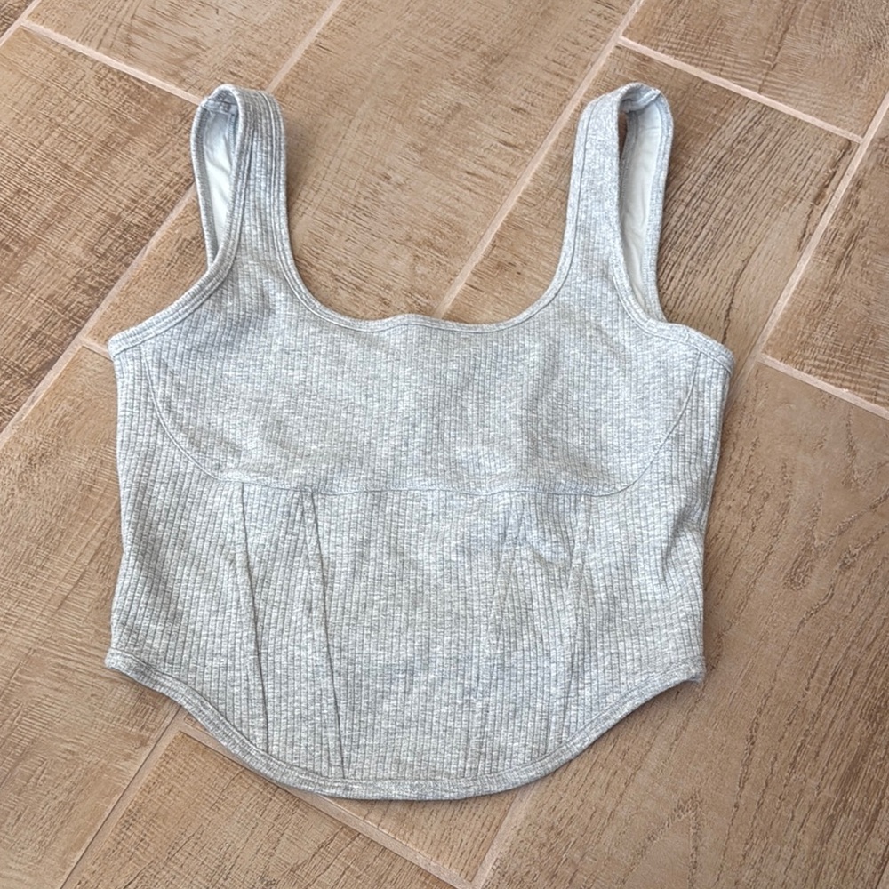 Victoria's Secret Light Gray Ribbed Tank Top